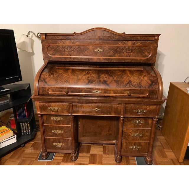 Museum-Style Victorian Roll-Top Desk — Secret Compartments, Letter Slots, Storage Galore A Very Fine Superb Quality and...