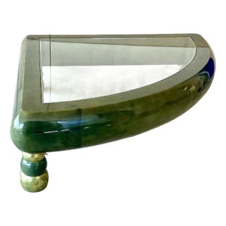 Late 20th Century Green Goatskin Goat Skin Enrique Garcel Designer Coffee Table For Sale