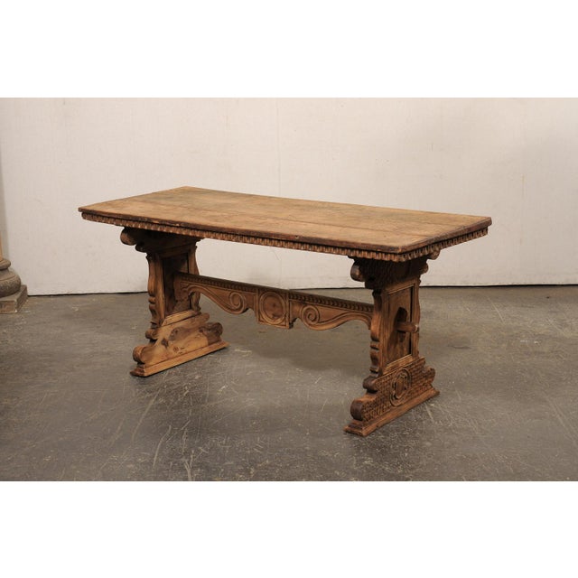 18th Century Stunning 18th C. Italian Trestle Table For Sale - Image 5 of 11