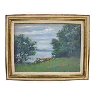 Theodore Houston Style New Hope School Oil on Board Impressionist Painting C1930 For Sale