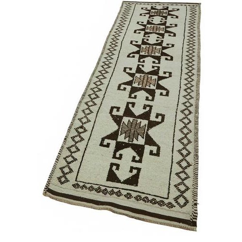 Boho Chic Beige Bohemian Runner Rug For Sale - Image 3 of 7