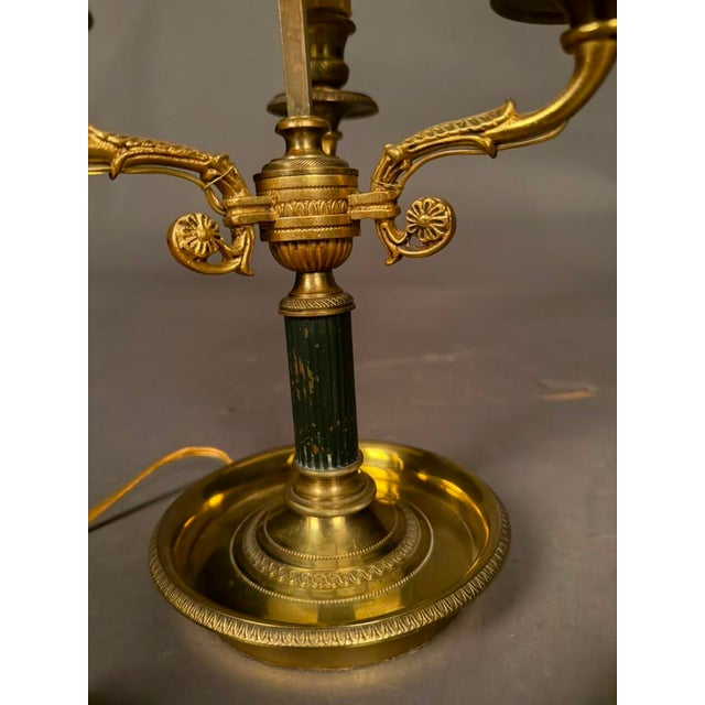 Late 19th Century French Empire Bouillotte Tole-Painted Lamp With Swan Finial, Circa 1890 For Sale - Image 10 of 15