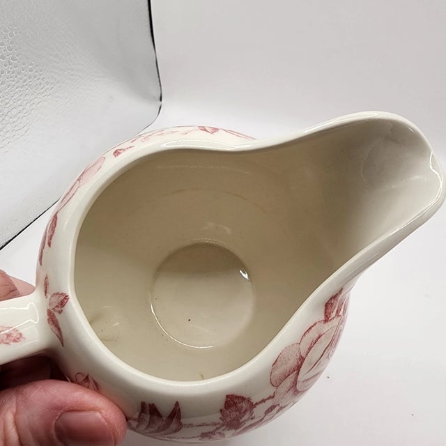 Mid-Century Modern Vintage Churchill Pink Peony Teapot Creamer Sugar Set W Lids For Sale - Image 3 of 6