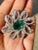 This is part of Chairish’s Fine Jewelry assortment. Emerald Diamond Blooming Floral Brooch Made in 18K Gold which is a...