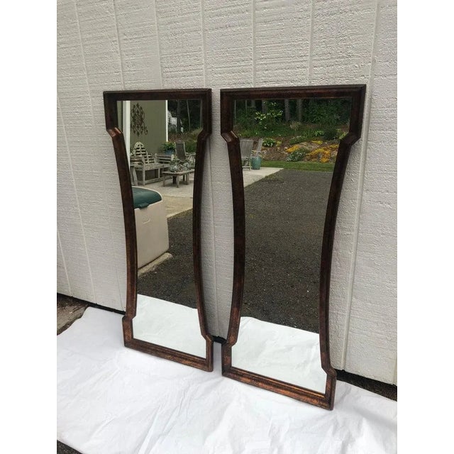 Mid-Century Modern Pair of Mid Century Hourglass Mirrors Attributed to Weiman For Sale - Image 3 of 13
