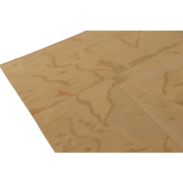 1950s Vintage Handmade Kilim in Beige-Brown Abstract Pattern For Sale - Image 5 of 8