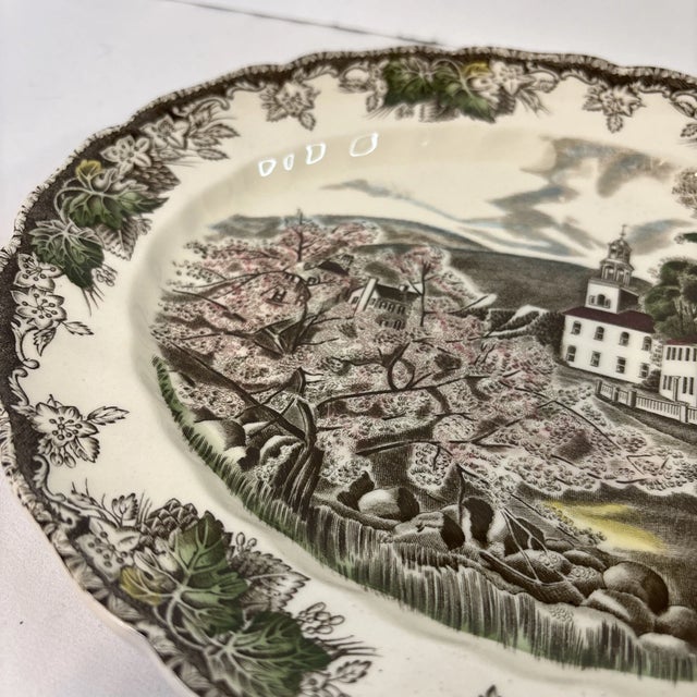 Vintage Johnson Brothers English Cottage Friendly Village Serving Platter For Sale In Phoenix - Image 6 of 7