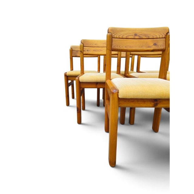 Rustic French Pine Dining Chairs, 1970s, Set of 6 For Sale - Image 3 of 8