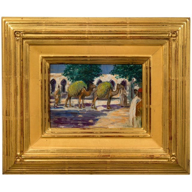 Impressionist American Impressionist Painting of Camel at Souq Al Jum’aa by Albert Graves For Sale - Image 3 of 18