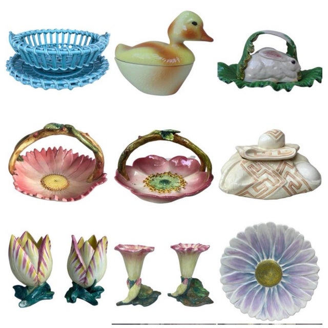 French Majolica Turkey Egg Cup Sarreguemines Circa 1920 For Sale - Image 9 of 9