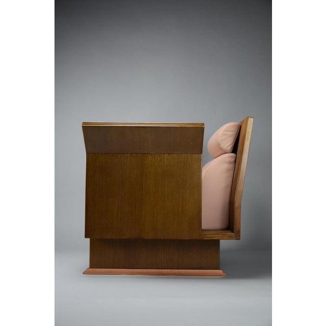 Postmodern Neo Eclectic Wood and Leather Lounge Chair from Busnelli, 1983 For Sale - Image 9 of 15