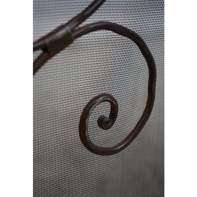 Jan Barboglio Quality Wrought Iron Trifold Fireplace Screen For Sale - Image 9 of 12