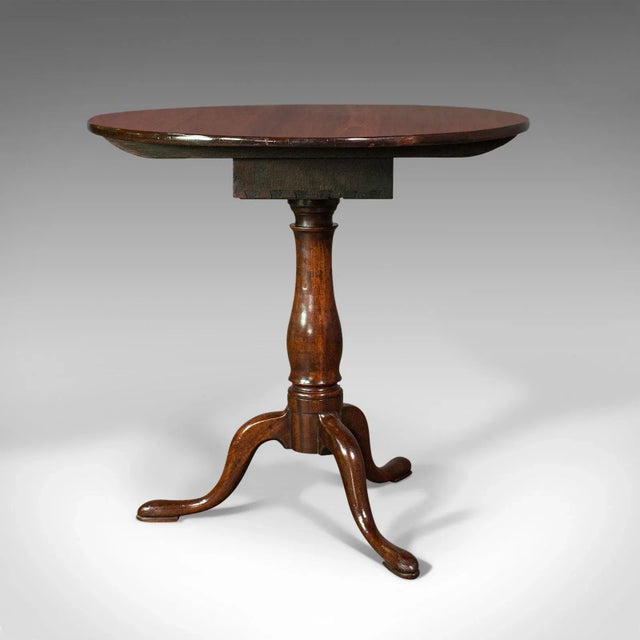 1780s Antique Georgian English Mahogany Tilt Top Table For Sale - Image 4 of 13