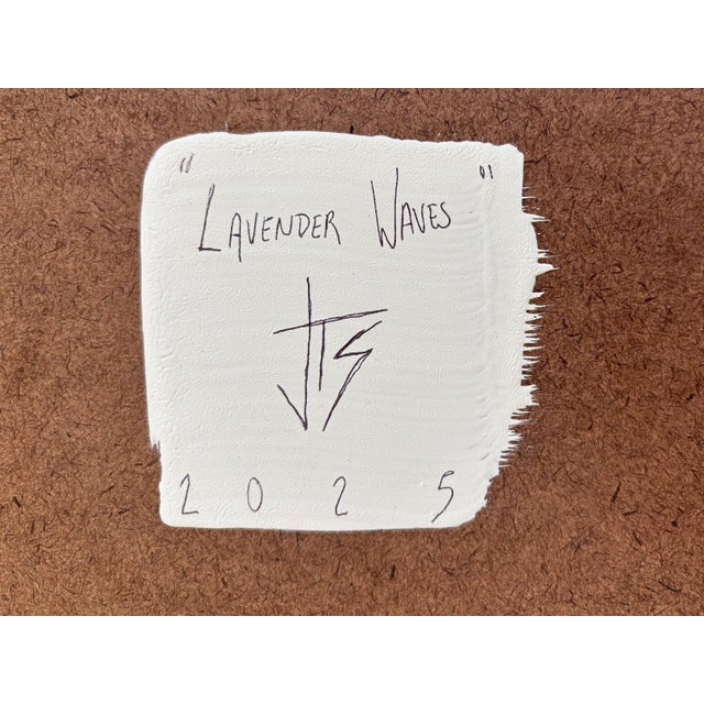 “Lavender Waves" Abstract Art in Antique Frame, Seascape Painting Wall Art by JTS For Sale - Image 10 of 10