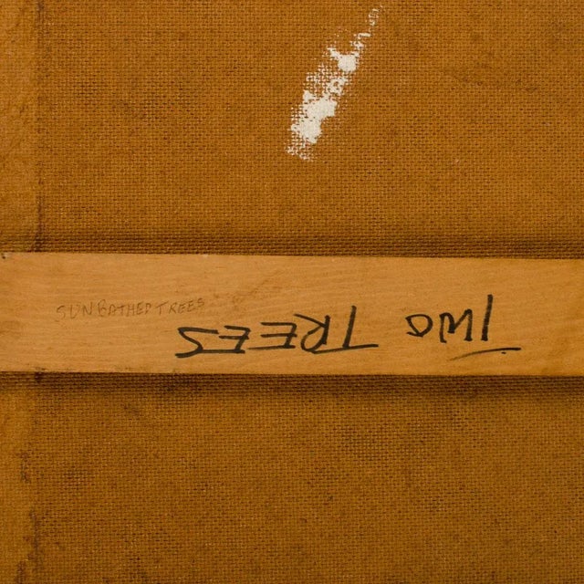 1978 "Two Trees" Abstract Landscape Acrylic Painting by Hans Kline, Framed For Sale - Image 10 of 11