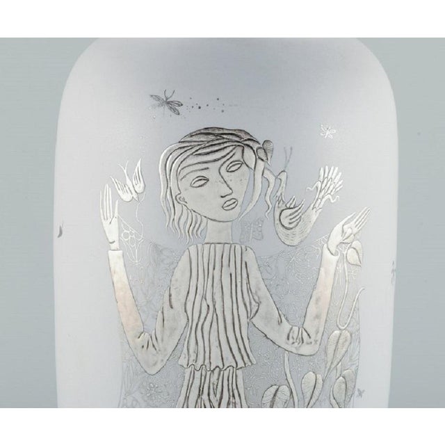 Large Swedish Grazia Ceramic Vase by Stig Lindberg for Gustavsberg For Sale - Image 3 of 8
