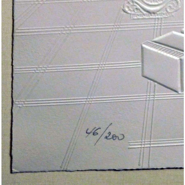 Sunol Alvar "La Nature Humaine" 1986 Lithograph with Embossing, Custom Framed For Sale - Image 4 of 6