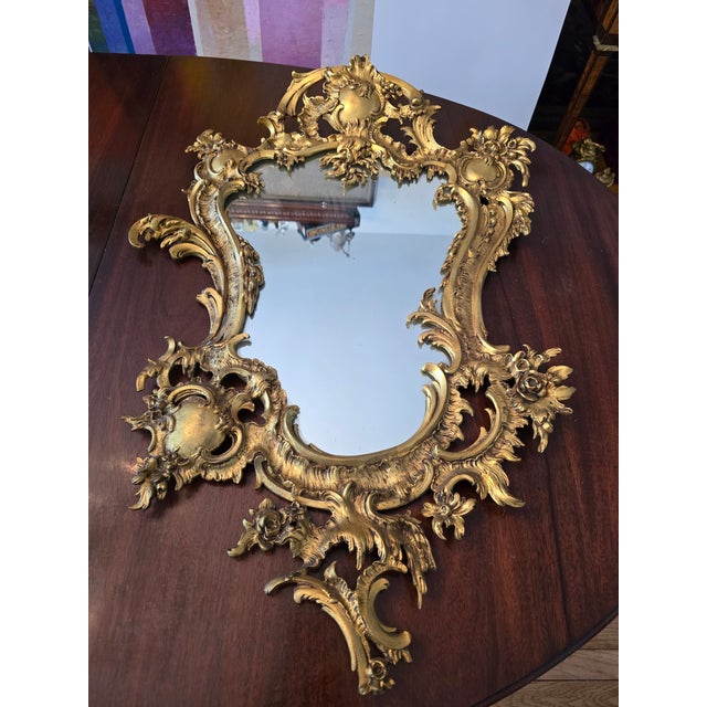 Antique Ormolu Louis Xv Style Gilded Mirror For Sale - Image 11 of 11