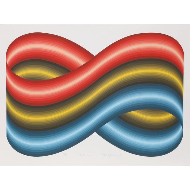 A serigraph by Roy Ahlgren titled "Mobius" from 1978. Artist: Roy Ahlgren, American (1927 - 2011). Title: Mobius. Year:...