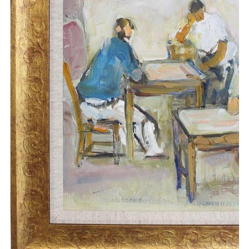 Alberto Chiancone, Sailors, 1960s, Oil on Canvas For Sale - Image 12 of 16