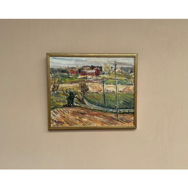 Alexander Roos, Landscape, 1950s, Oil Painting on Panel, Framed For Sale - Image 6 of 18