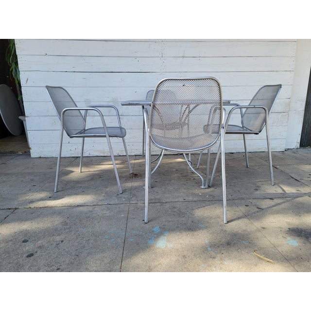 Vintage Aluminum Patio Table & 4 Chairs Chairish