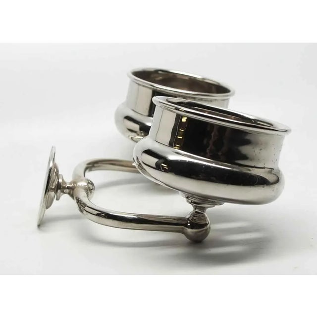 Modern Late 20th Century Nickel Over Brass Double Arm Wall Mount Cup Holder For Sale - Image 3 of 7