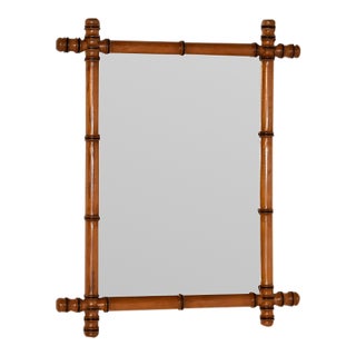 Cherry Faux Bamboo Mirror From France, Circa 1900 For Sale