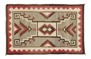 19th Century Navajo Style Handmade Wool Rug - 4'3"x6'10"