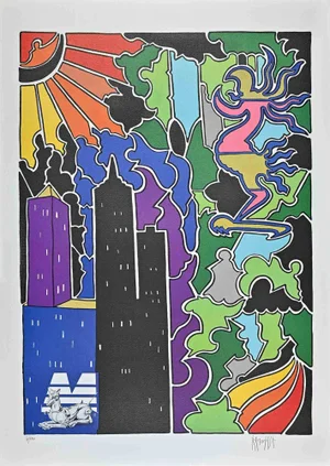 Antonio Cremonese, Abstract Urban Landscape, Lithograph