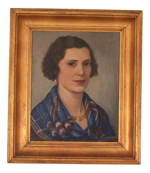 Maj Jerndahl, Portrait of Lilly Lundberg, 1930, Oil on Panel, Framed