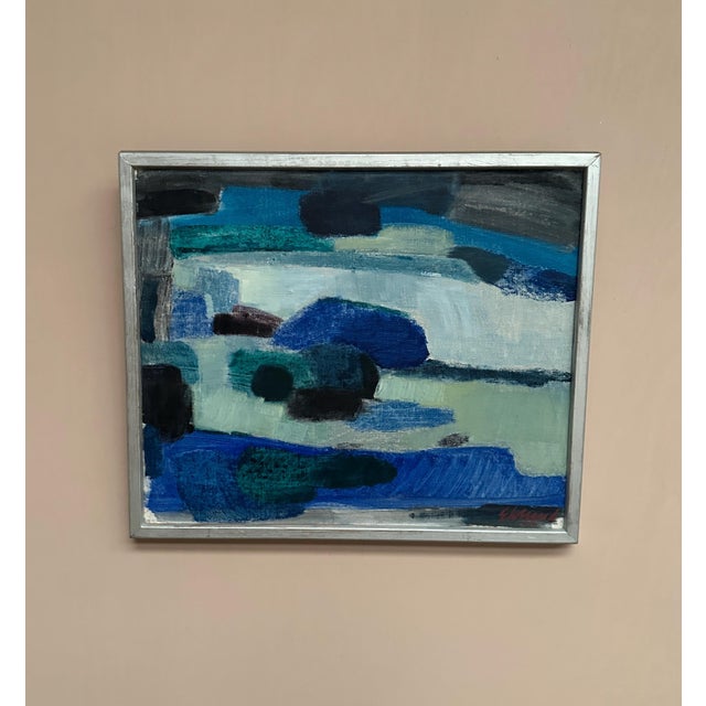 Bengt Eklund, Blue Coast (Blå Kust), 1950s, Oil on Canvas, Framed For Sale - Image 15 of 15