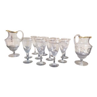 Large 20th Century Glasses and Carafes, Italy, Set of 13 For Sale