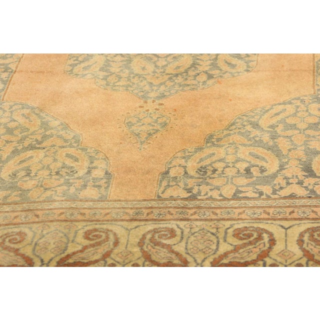 Early 20th Century Antique Orange Persian Tabriz Rug - 03'10 X 06'02 For Sale - Image 5 of 9
