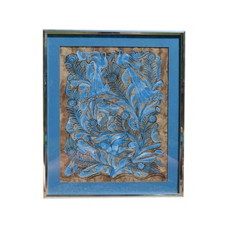 Otomi Mexican Folk Art Amate Painting For Sale