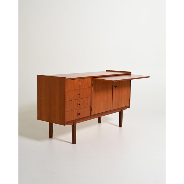Scandinavian Teak Sideboard with Pull-Out Top, 1960s For Sale - Image 12 of 12