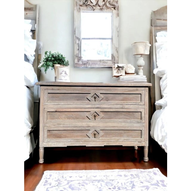 Shanghai Carved 3-Drawer Bachelor’s Chest For Sale - Image 4 of 5