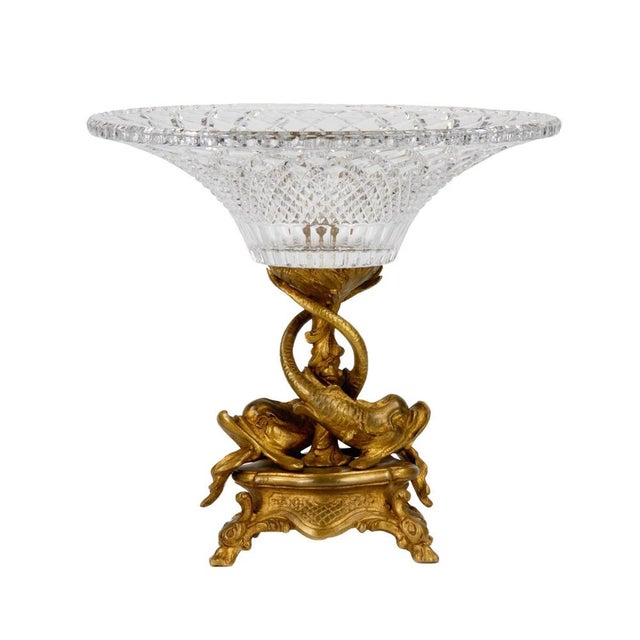 Large 19th Century Crystal & Bronze Fruit Bowl For Sale - Image 6 of 6