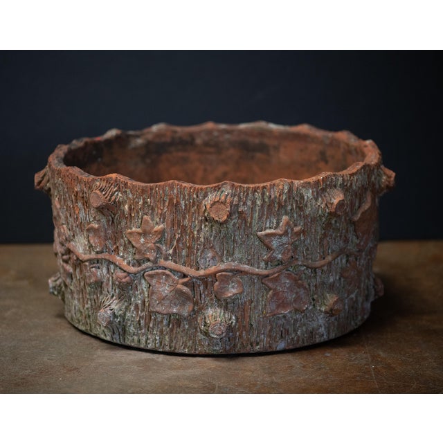 Faux Bois Garden Planter Pot of Terracotta From the Royal Potteries, England For Sale In Austin - Image 6 of 11