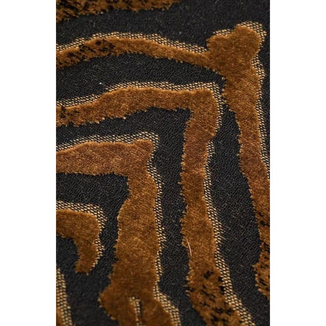 Black and Gold Tiger Pattern, Velvet-Like Feather Filling Lumbar Pillow For Sale In Des Moines, IA - Image 6 of 6