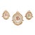 Ornate Gold-Framed Rose Wall Décor – Set of 3 Baroque Ceramic Medallions in White & Gold For Sale