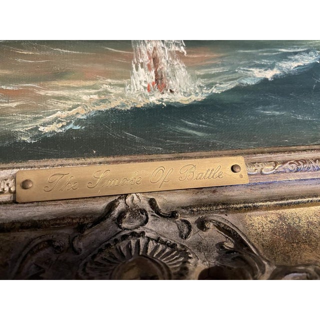J. C. Ambrose, The Smoke of Battle, 1960s, Oil on Canvas, Framed For Sale - Image 8 of 9