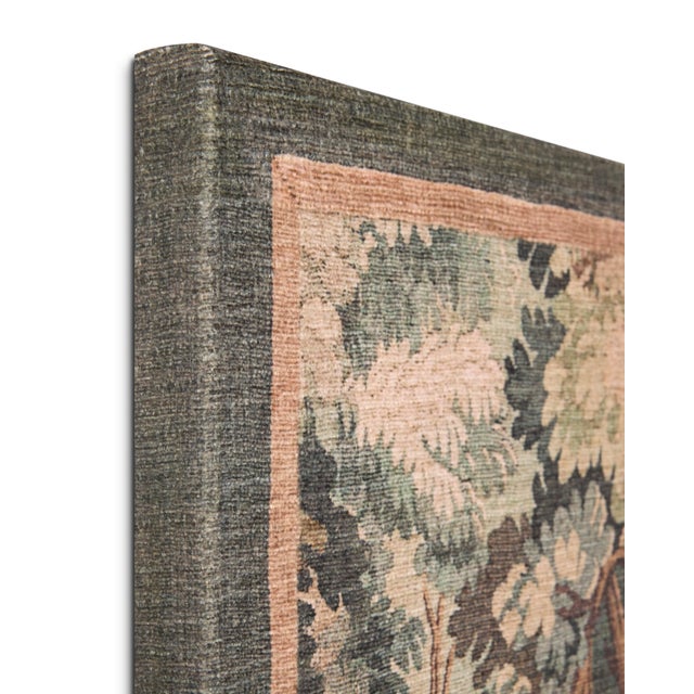 Living Thicket wall art is a large, vintage-inspired tapestry with a richly detailed, antique green and brown-toned forest...