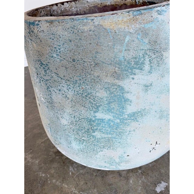 Terra Cotta Garden Urn With Verdigris Patina For Sale In Los Angeles - Image 6 of 9