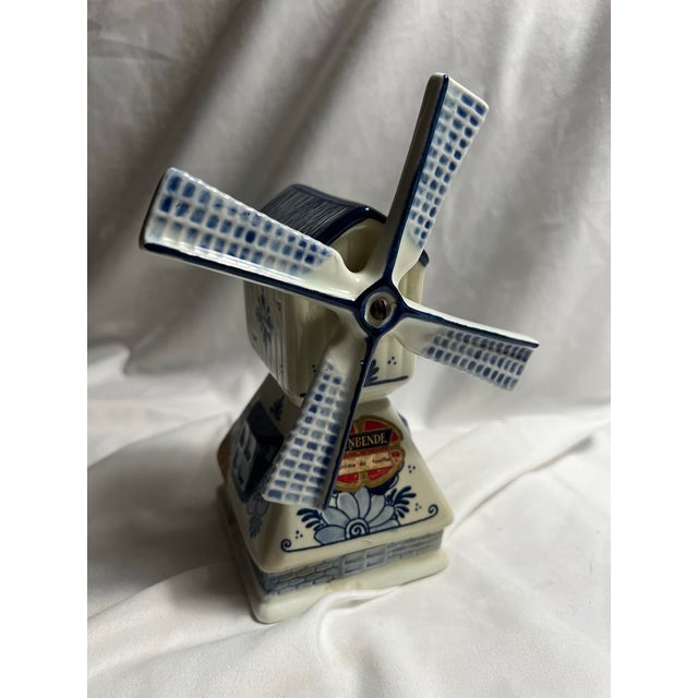 RYNBENDE & SONS DELFT BLUE Spinning Windmill Anno 1463 - Music Box - WORKS. Empty liquor bottle for Crème de menthe. This...