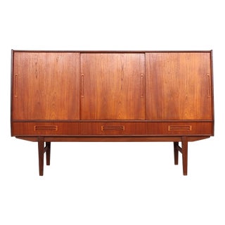 Danish Teak Highboard with Bar Section, 1960s For Sale