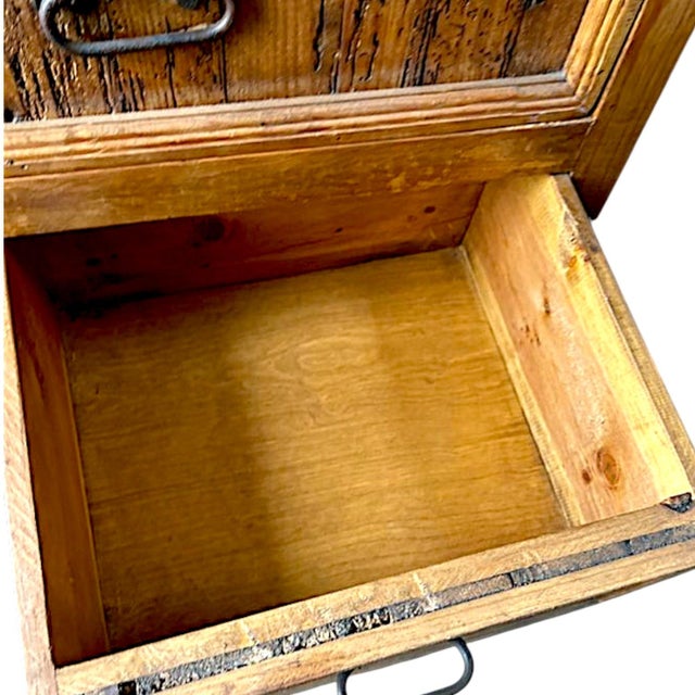 Mexican Rustic Santa Fe Style Planked Ponderosa Pine Low Boy Chest of 8 Drawers Drawers For Sale - Image 11 of 16