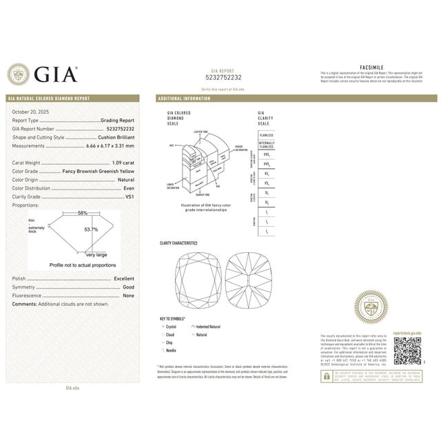 Mid 20th Century Gia 1.09 Carat Old Mine Cut Diamond 14k Yellow Gold Engagement Ring, Size 7 For Sale In Los Angeles - Image 6 of 6