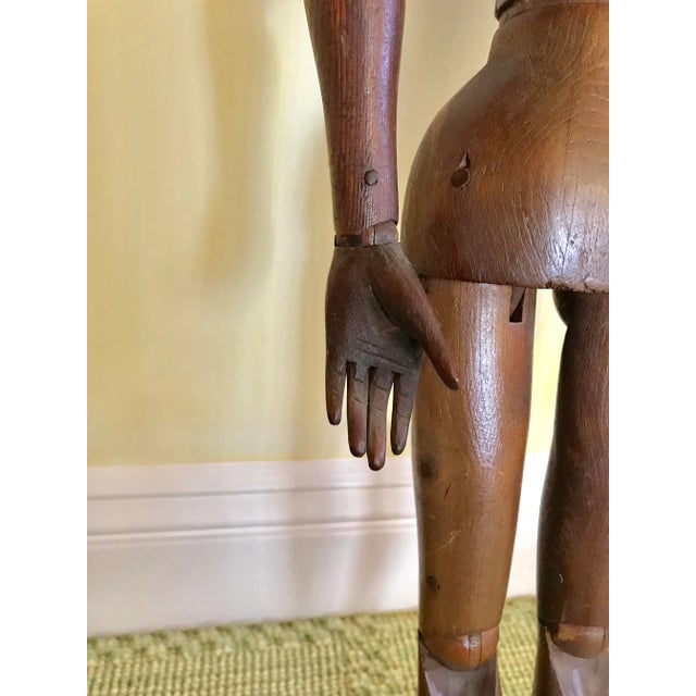 Chestnut Antique Mid 19th Century Carved Wood Articulated Artists Mannequin Lay Figure Model For Sale - Image 8 of 12