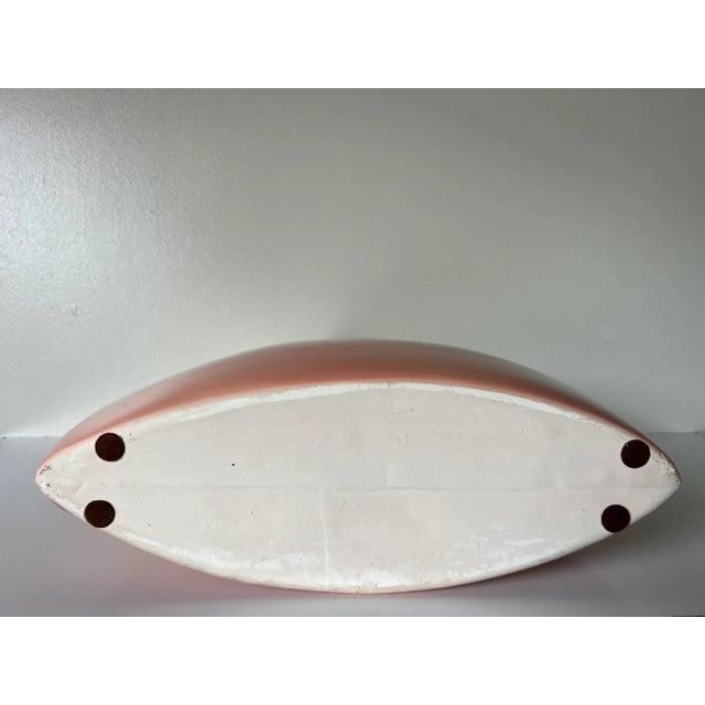 80's Large Postmodern Salmon Glazed Ceramic Vase For Sale - Image 12 of 12